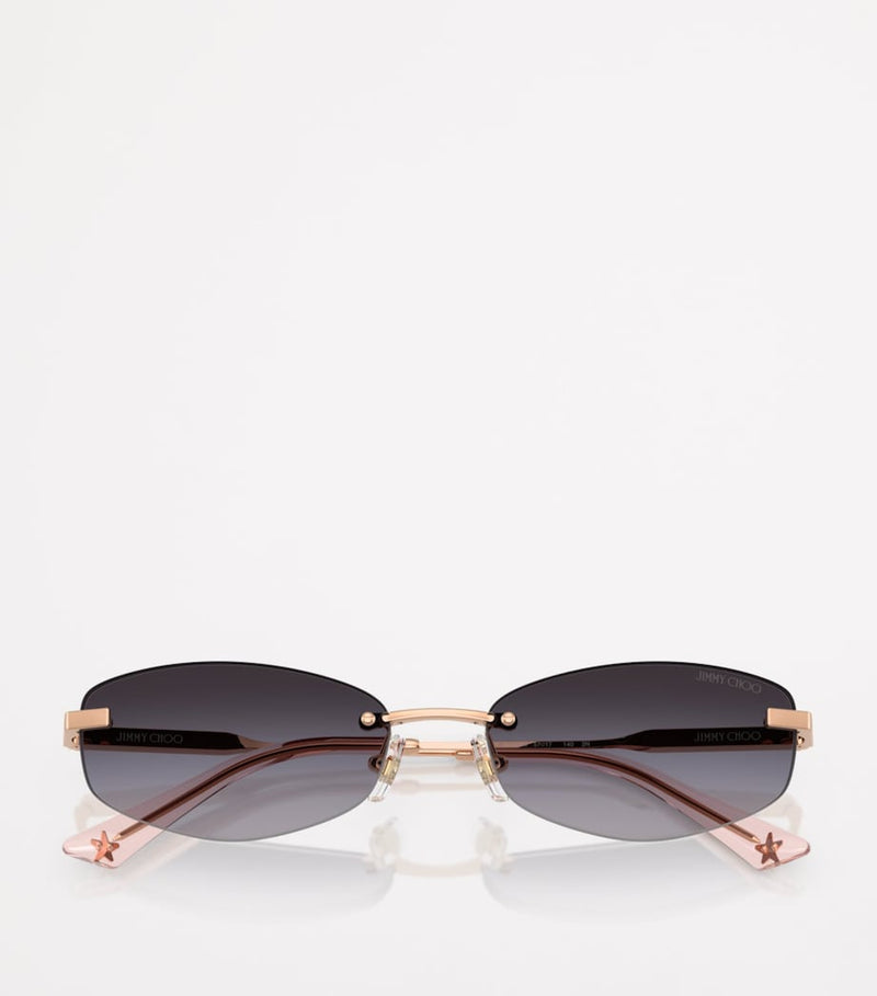 Jimmy Choo metal frame wire oval sunglasses - British product