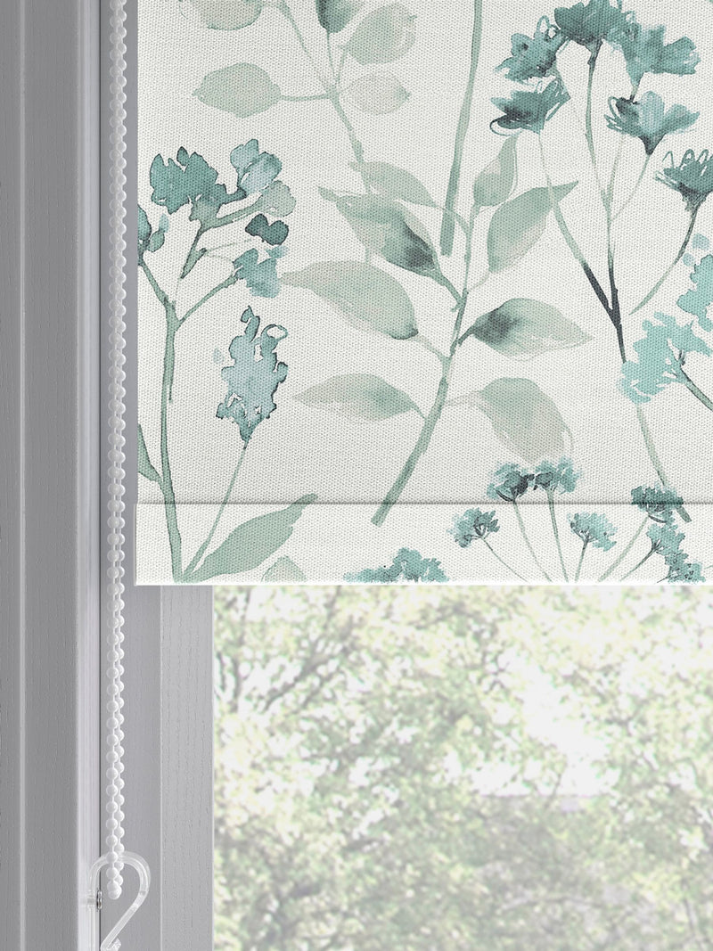 Next Isla Floral roller blind Duck Egg Blue - British product