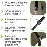 Kingcarp fishing umbrella with waterproof Oxford fabric, imported from the UK