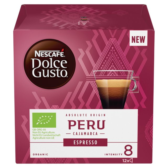 Nescafe Dolce Gusto Peru Cajamarca Espresso Coffee Pods   12 per pack GOODS M&S   