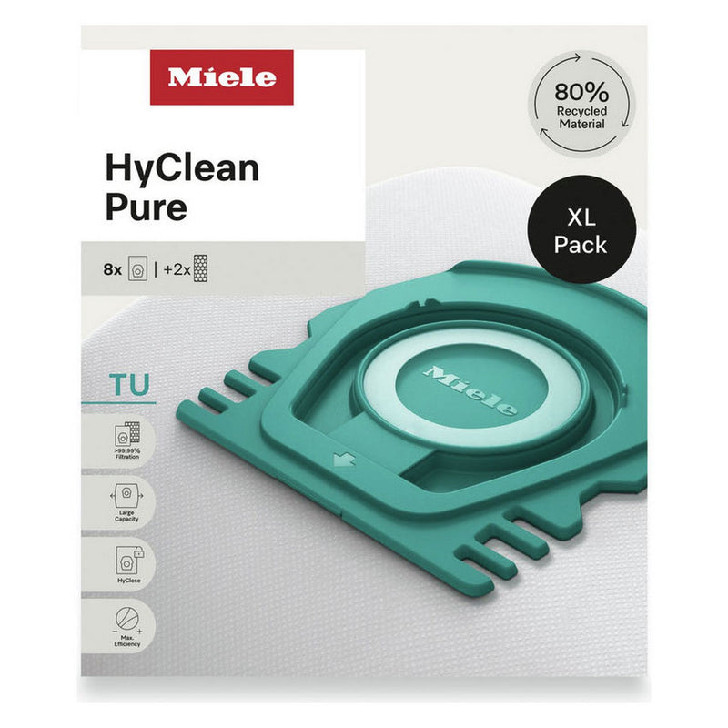Miele HyClean Pure TU dust bags 8-pack - British product