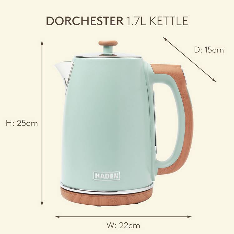 Haden Dorchester bundle kettle toaster sage green - British product