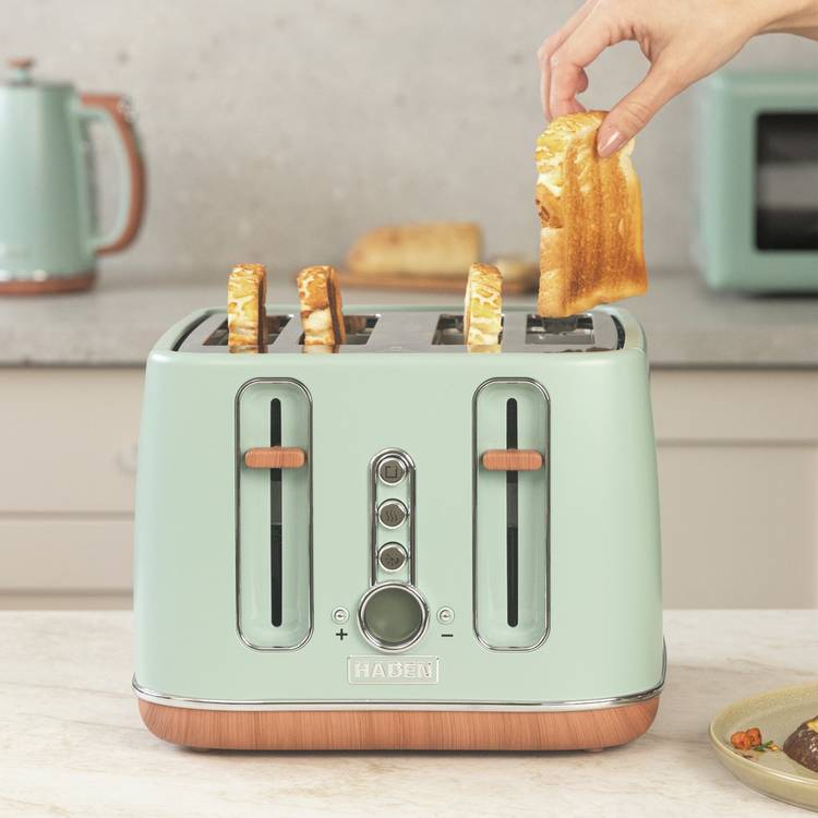 Haden Dorchester bundle kettle toaster sage green - British product