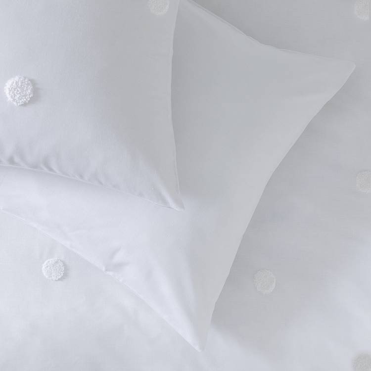 Argos Home tufted white polka dot bedding set single - British product