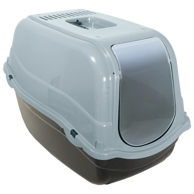 Rosewood hooded cat litter tray Ice Blue (British brand)