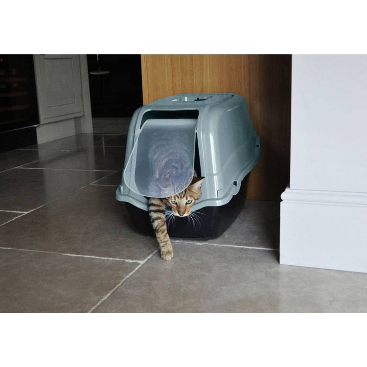 Rosewood hooded cat litter tray Ice Blue (British brand)
