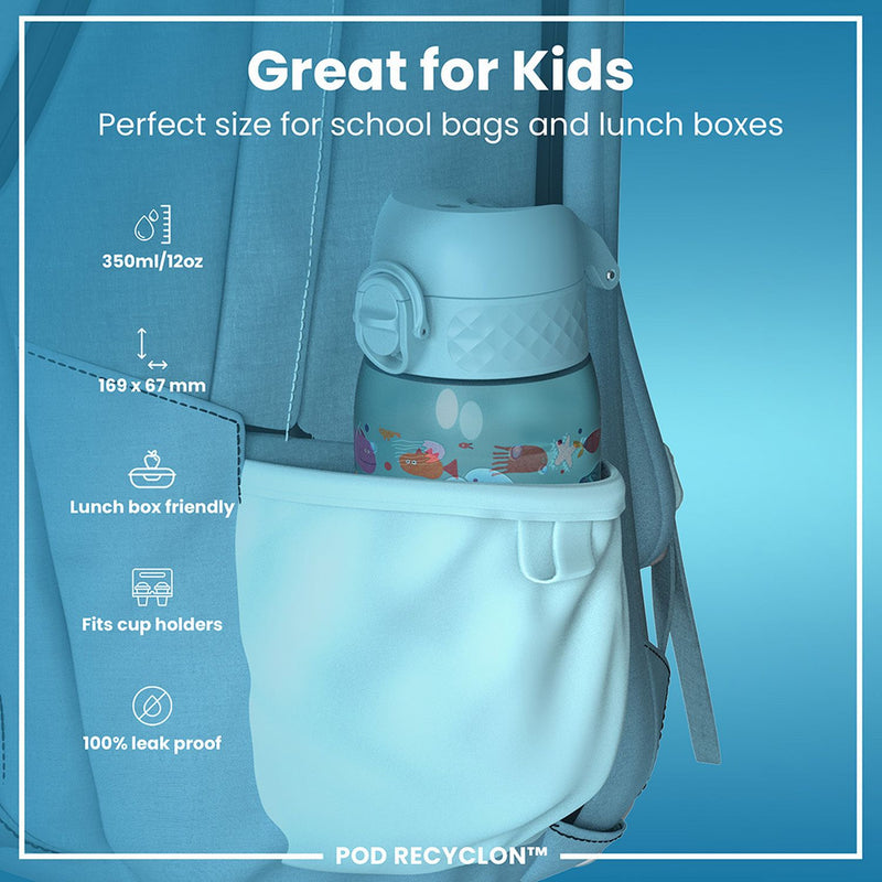 Ion8 water bottle fish blue 350ml, UK version