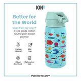 Ion8 water bottle fish blue 350ml, UK version