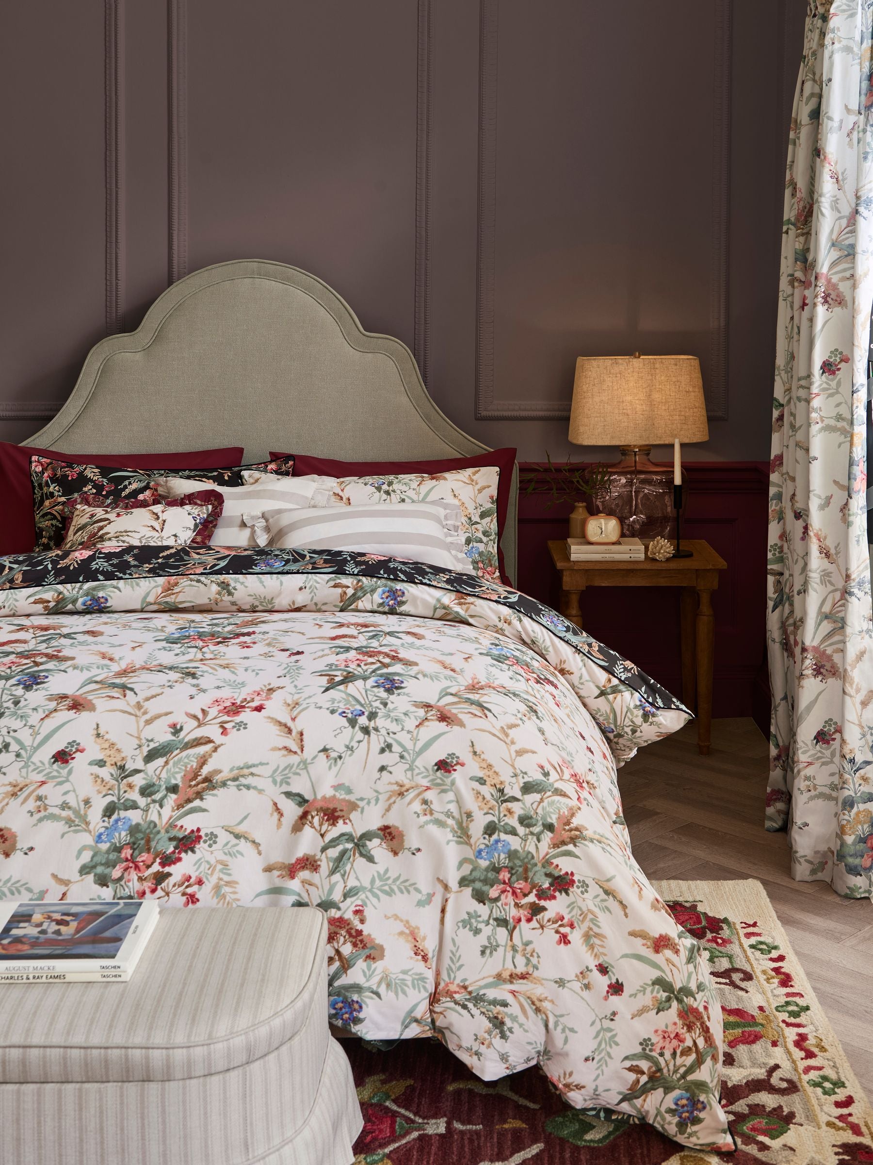 Natural cotton rich plain duvet cover and pillowcase set, imported from the UK