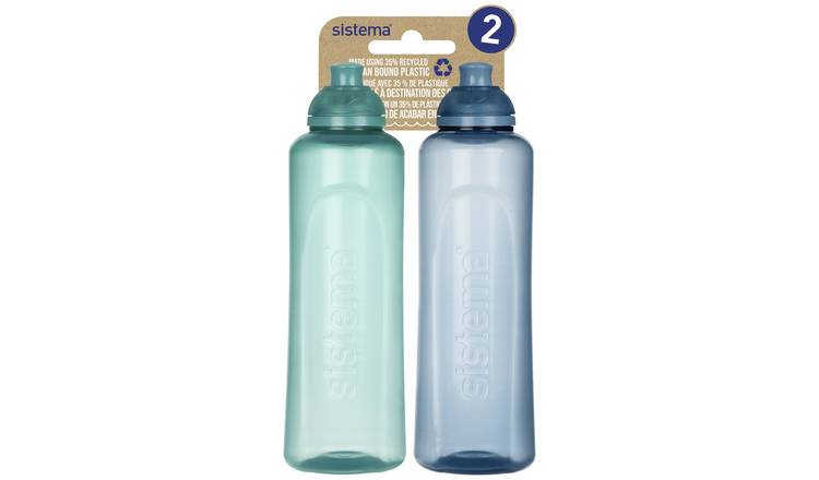 Sistema Hydrate Swift squeeze water bottle pack of two 480ml, UK version