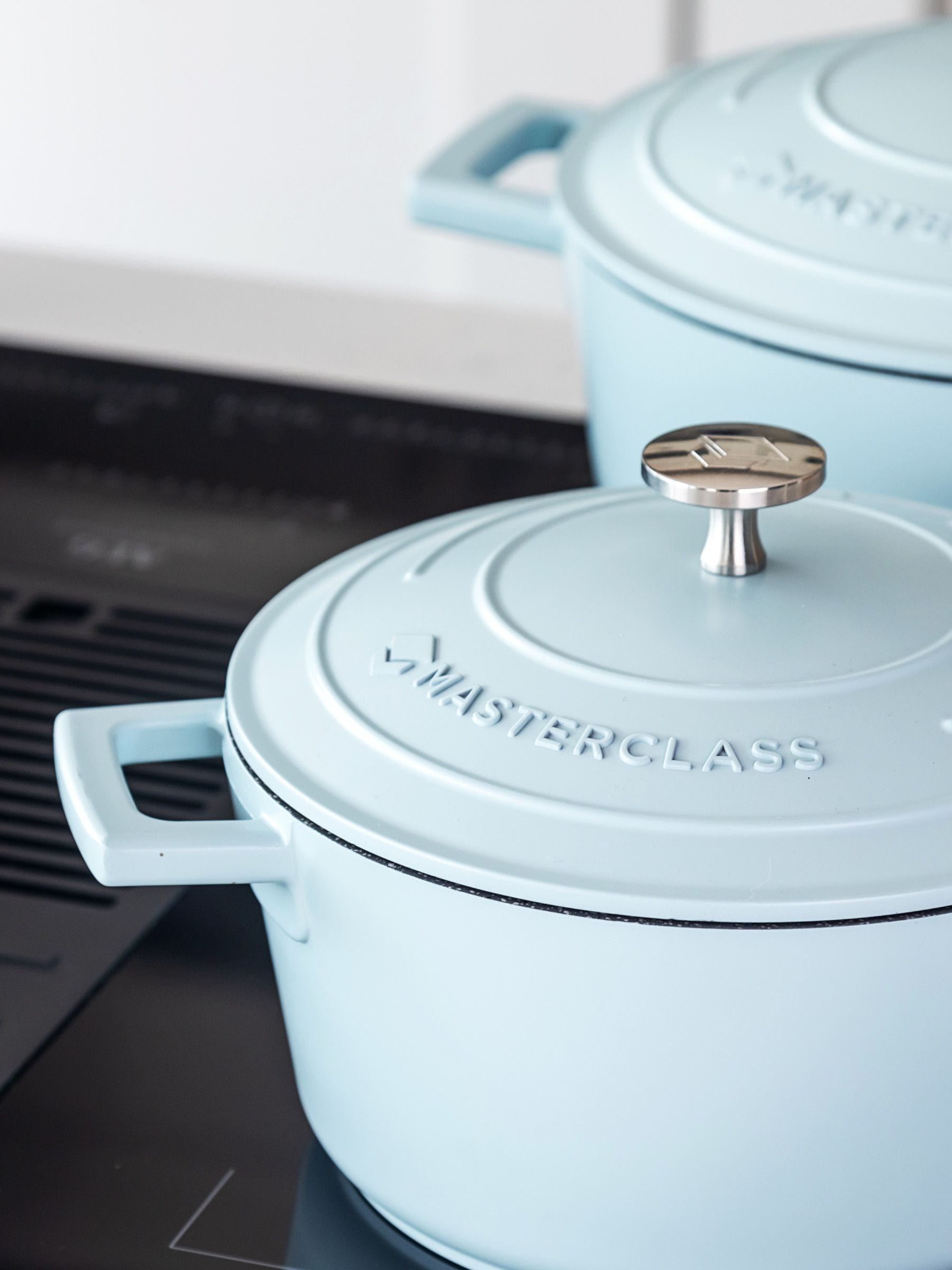 MasterClass blue cast aluminium casserole dish 2.5L, imported from the UK