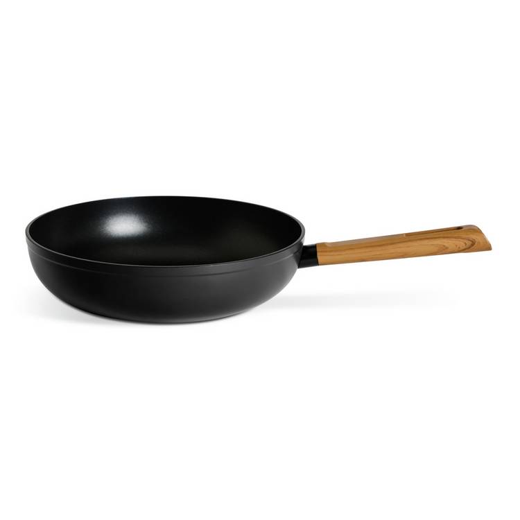 Habitat wood effect non-stick aluminium wok 28cm - British product