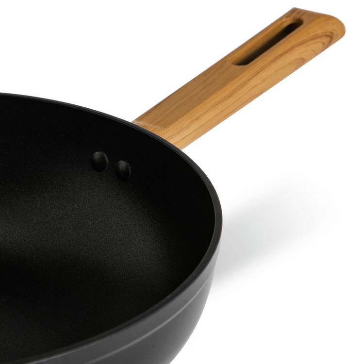 Habitat wood effect non-stick aluminium wok 28cm - British product