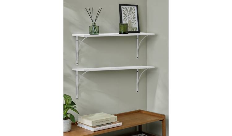 Habitat white bracket shelves 60cm set of 2 - British product