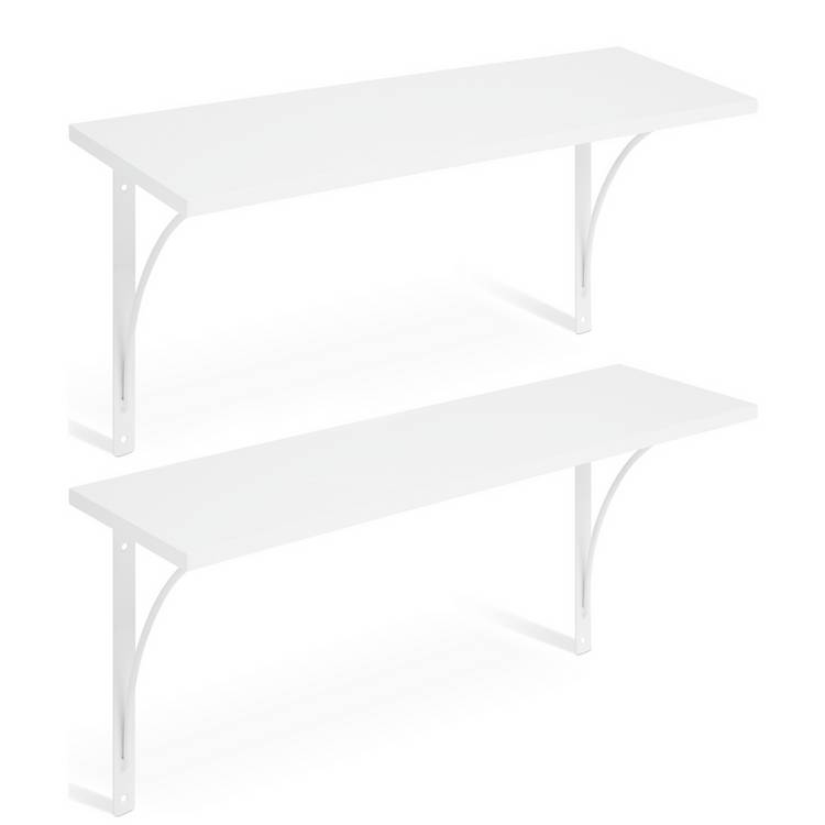 Habitat white bracket shelves 60cm set of 2 - British product