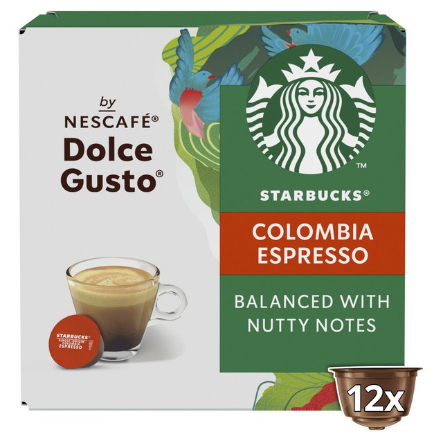 STARBUCKS Medium Colombia Coffee Pods by NESCAFE Dolce Gusto   12 per pack GOODS M&S   