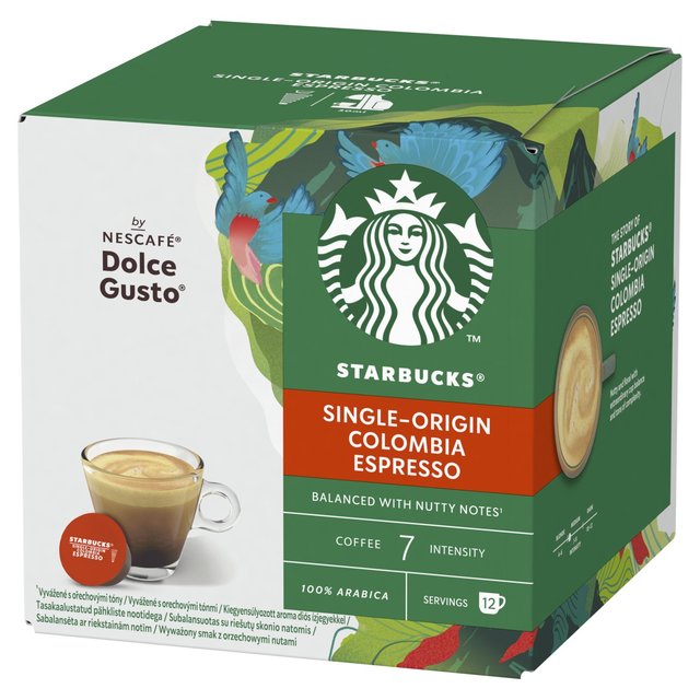 STARBUCKS Medium Colombia Coffee Pods by NESCAFE Dolce Gusto   12 per pack GOODS M&S   