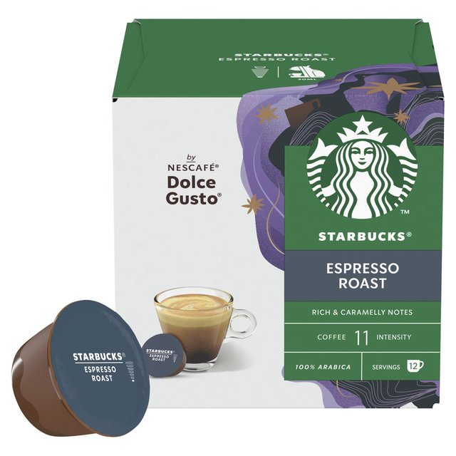 STARBUCKS Dark Espresso Roast Coffee Pods by NESCAFE Dolce Gusto   12 per pack GOODS M&S   