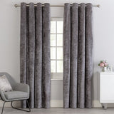 Argos Home velvet eyelet curtains in charcoal, 117x137cm - British product