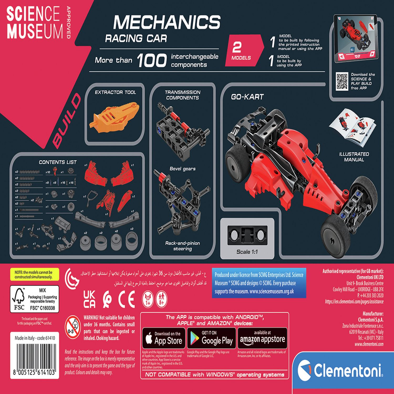 Clementoni Science Museum Formula 1 Car building kit, imported from the UK