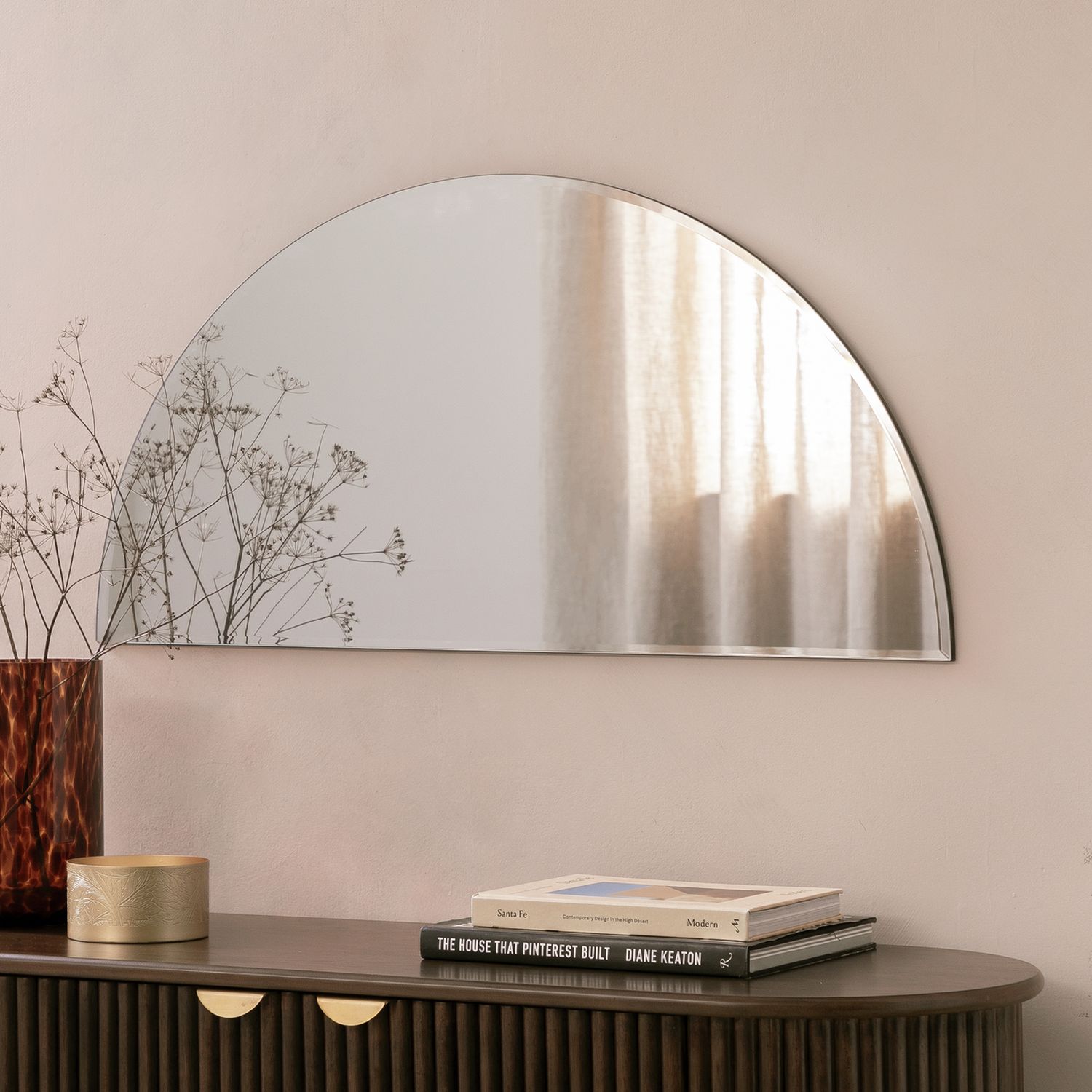 Habitat frameless half circle mirror 45x90cm, UK version