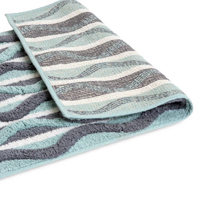 Habitat retro wave geo bath mat blue 80x50cm (British brand)