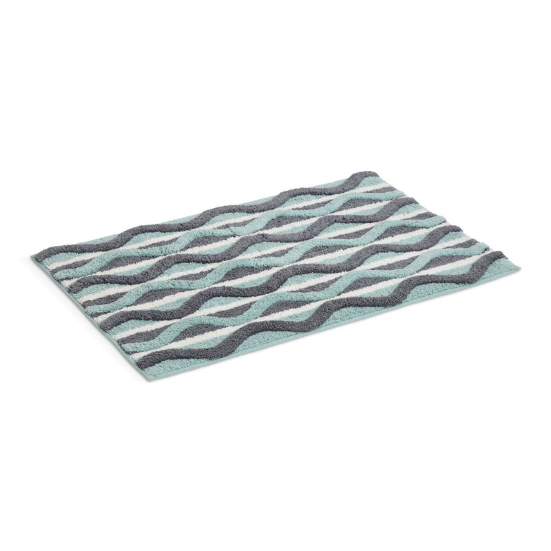 Habitat retro wave geo bath mat blue 80x50cm (British brand)