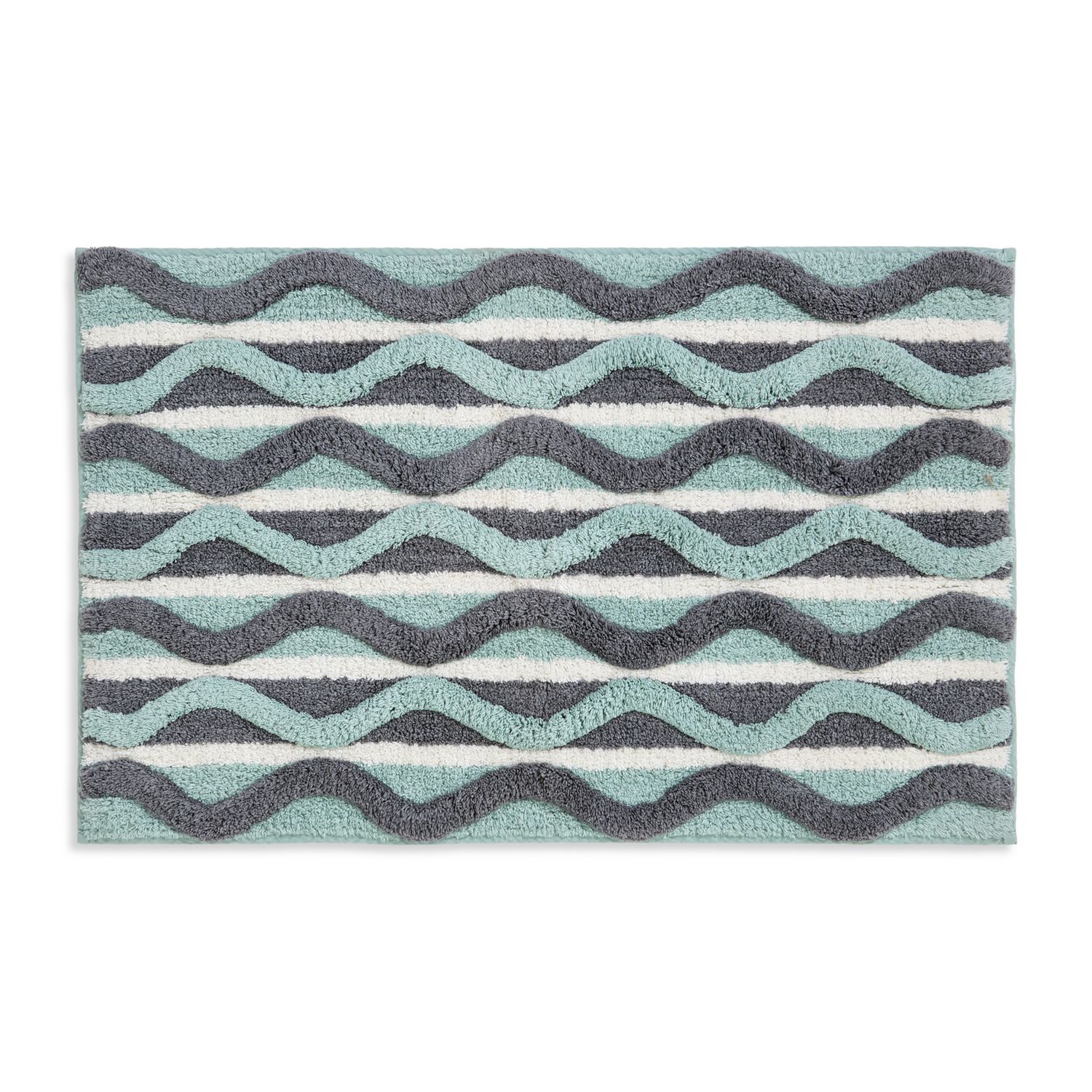 Habitat retro wave geo bath mat blue 80x50cm (British brand)