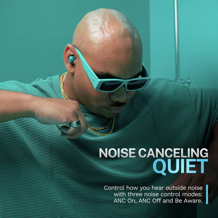 JLab Go Pop ANC earbuds in teal, UK version