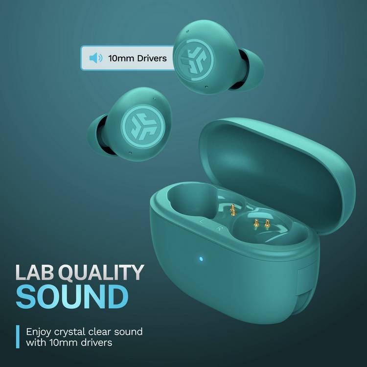 JLab Go Pop ANC earbuds in teal, UK version
