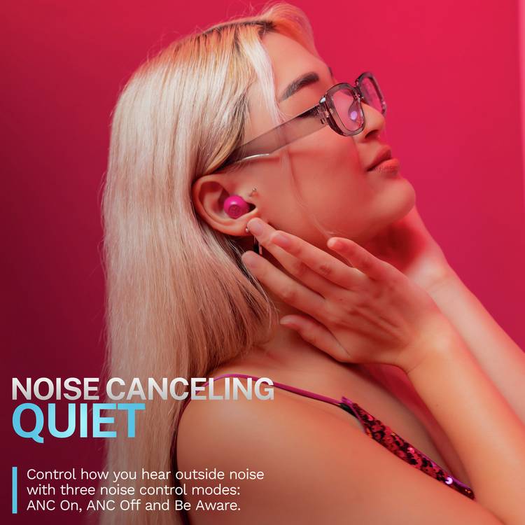 JLab Go Pop ANC earbuds fuchsia - British product
