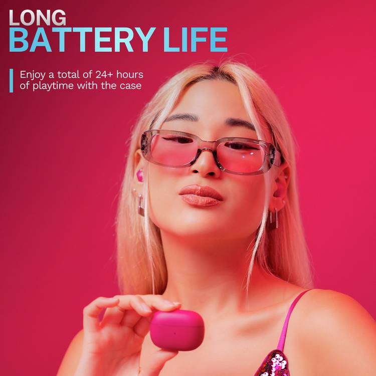 JLab Go Pop ANC earbuds fuchsia - British product
