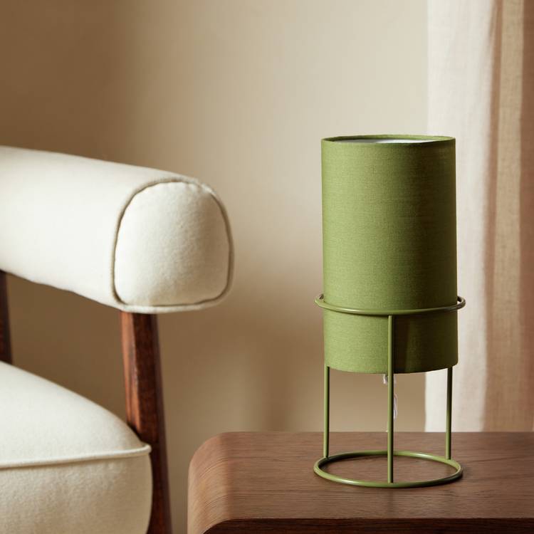 Argos Home green column table lamp (British brand)