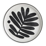 Habitat 12 piece stoneware dinner set in black and white leaf pattern, imported from the UK