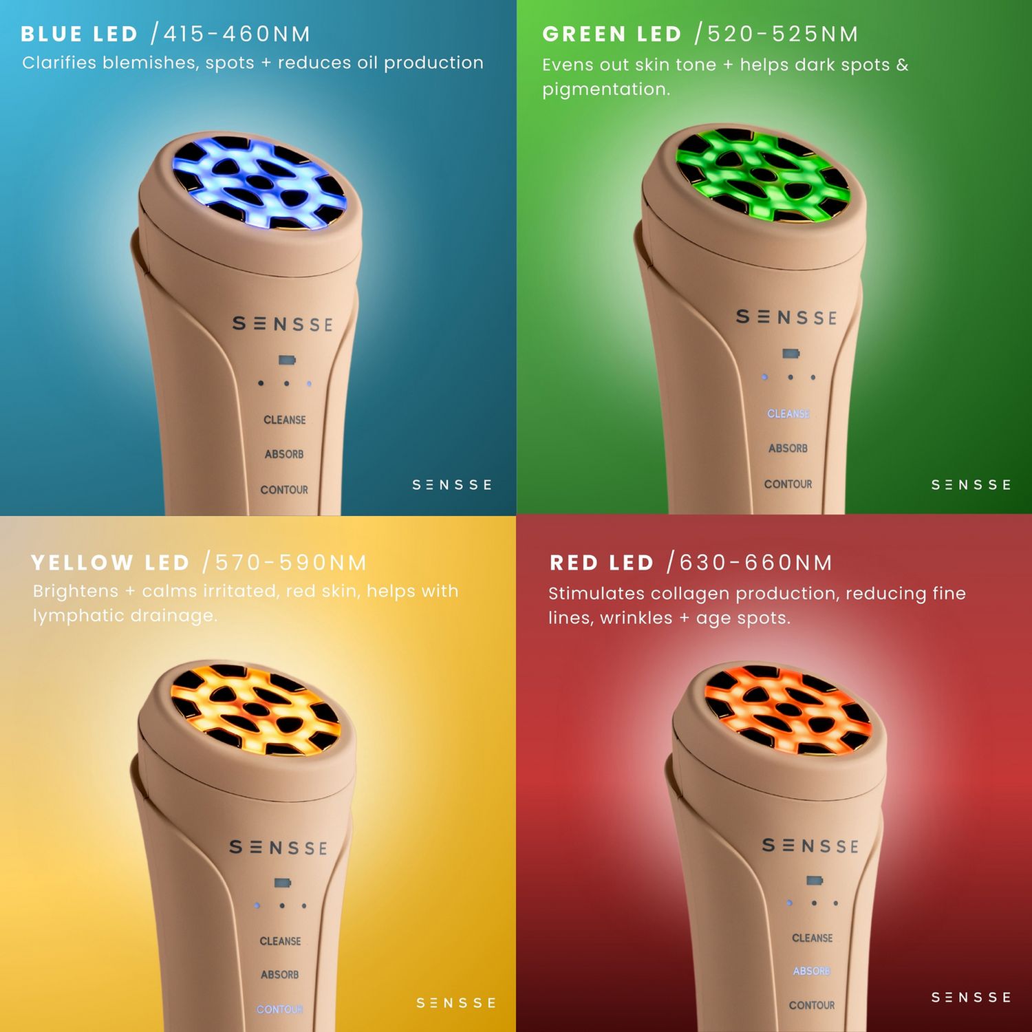 Sensse Firmify 3-in-1 LED facial tool - British product