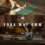 Adidas green 4mm thick yoga mat L176cm - British product
