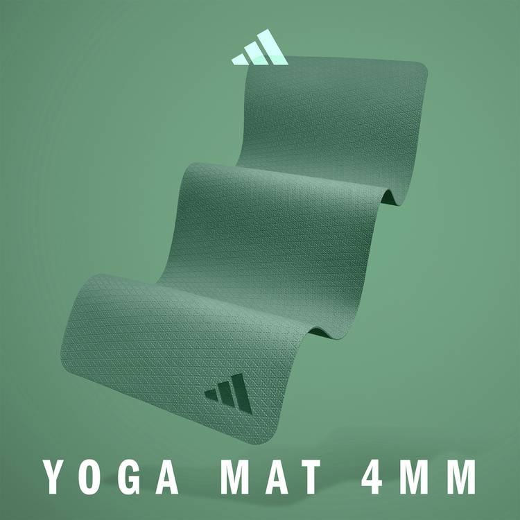 Adidas green 4mm thick yoga mat L176cm - British product