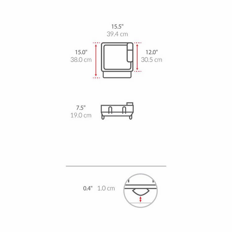 Simplehuman compact steel frame dish rack (British brand)