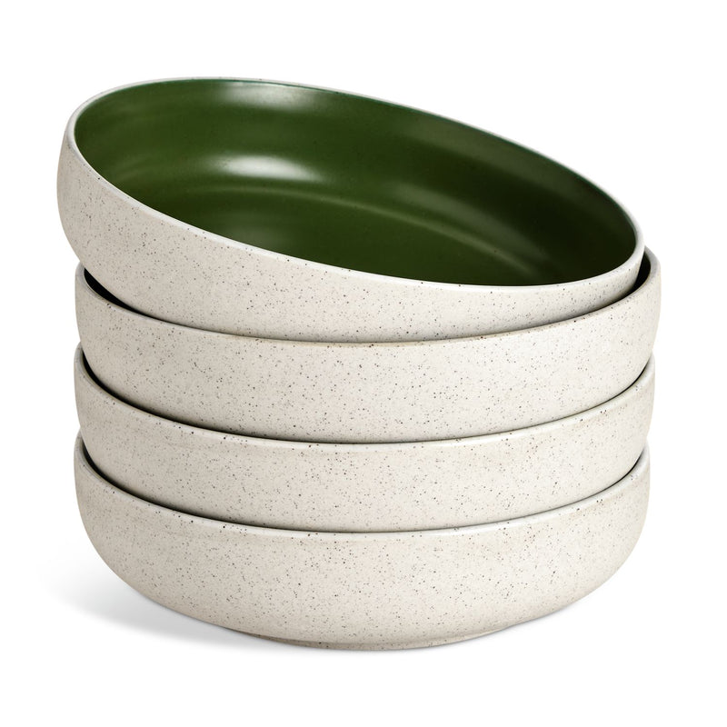 Habitat green stoneware pasta bowls set of 4, imported from the UK