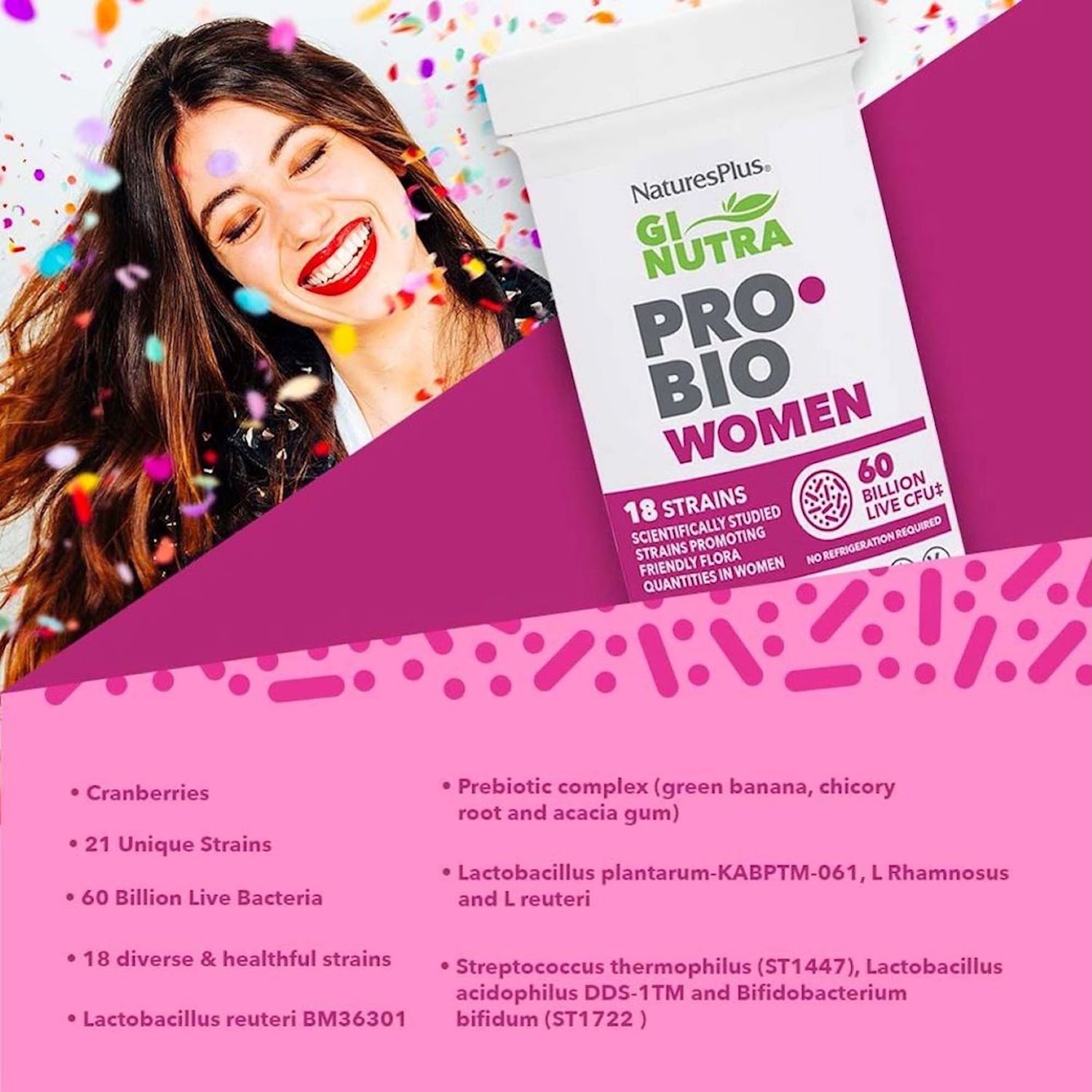 NaturesPlus GI NUTRA ProBio Women probiotic 30 capsules - British product