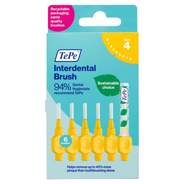 TePe Yellow Interdental Brush 0.7mm   6 per pack