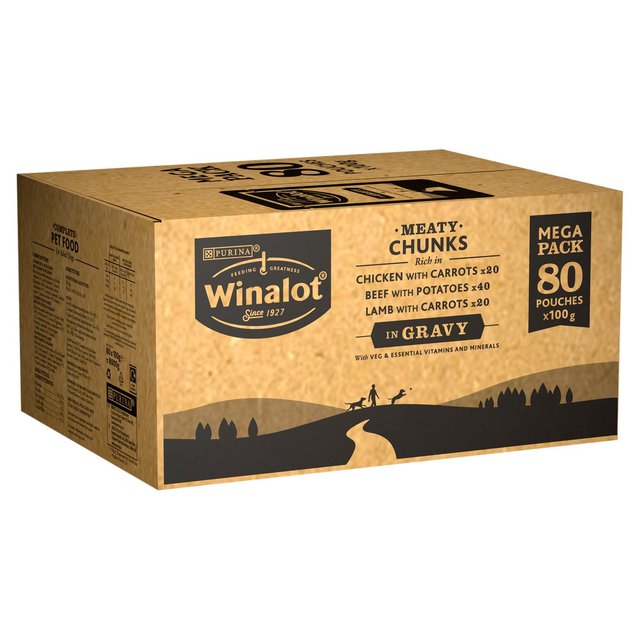 Winalot Meaty Chunks Mixed in Gravy Wet Dog Food    80 x 100g GOODS M&S   