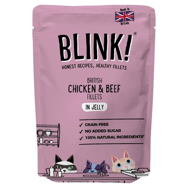 Blink Chicken Breast &amp; Beef Fillets Wet Cat Food Pouch   85g