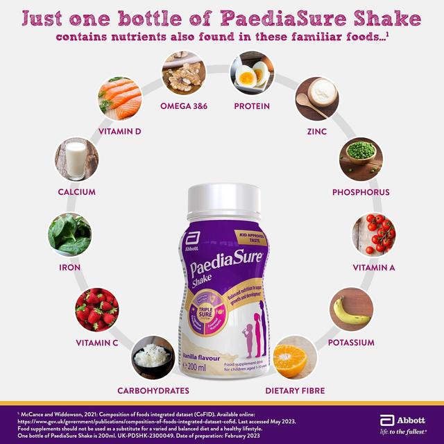 PaediaSure Shake Vanilla Nutritional Supplement Drink 1-10 Yrs Multipack   4 x 200ml GOODS M&S   