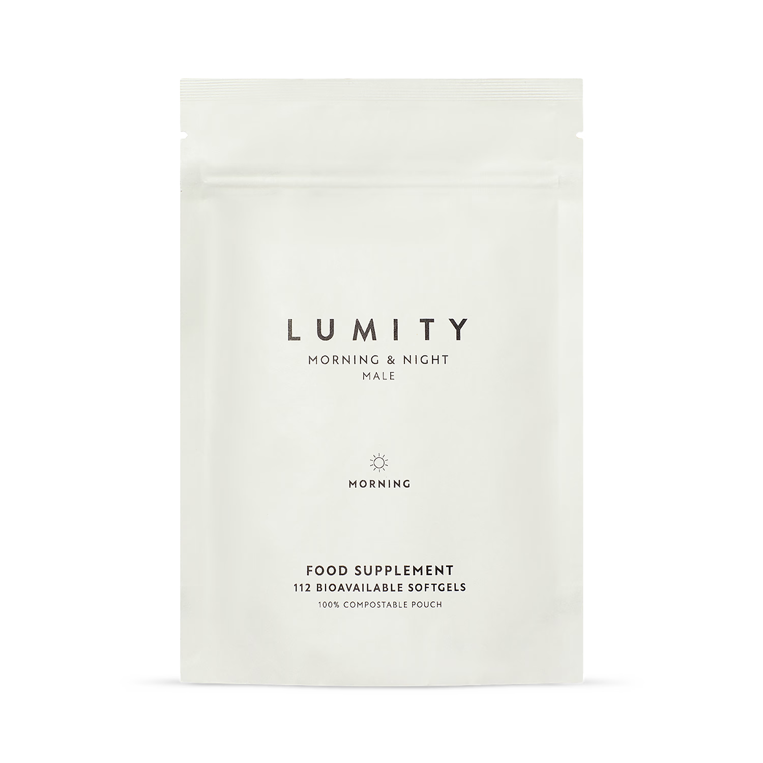 Lumity Male Morning Night supplement refill pouches 28 day (British brand)