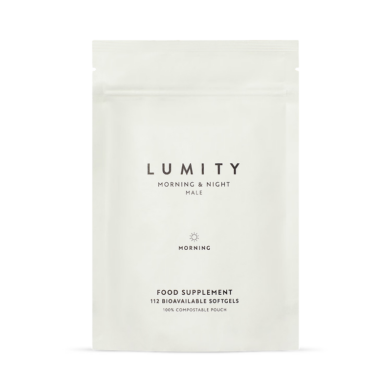 Lumity Male Morning Night supplement refill pouches 28 day (British brand)
