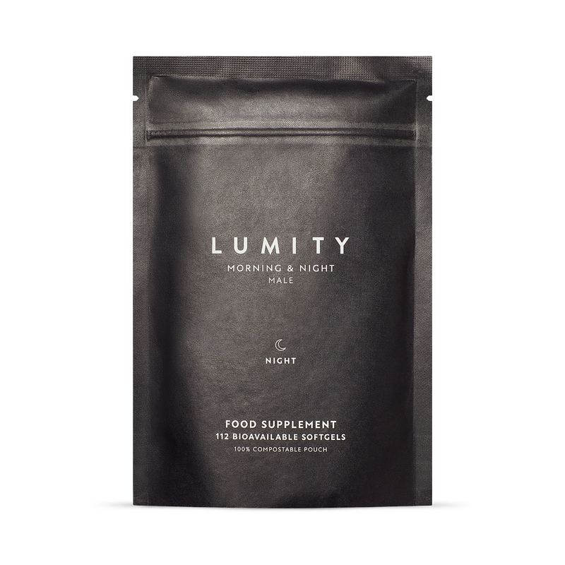 Lumity Male Morning Night supplement refill pouches 28 day (British brand)