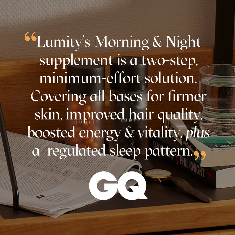 Lumity Male Morning Night supplement refill pouches 28 day (British brand)