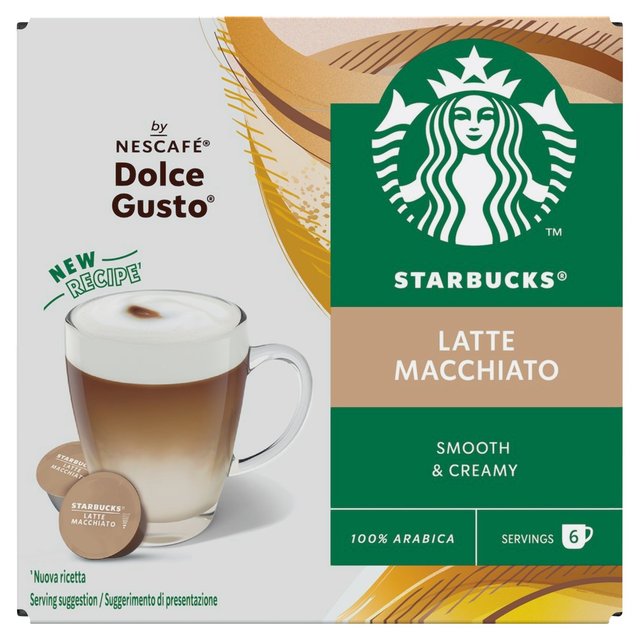 STARBUCKS Latte Macchiato Coffee Pods by NESCAFE Dolce Gusto   12 per pack GOODS M&S   