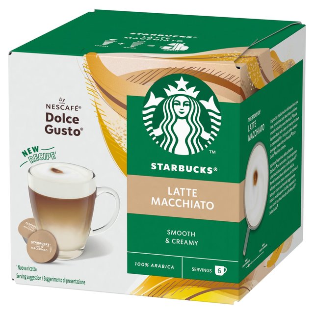 STARBUCKS Latte Macchiato Coffee Pods by NESCAFE Dolce Gusto   12 per pack GOODS M&S   